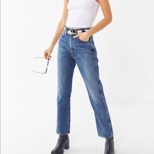 Agolde pinch waist high rise kick flare in placebo